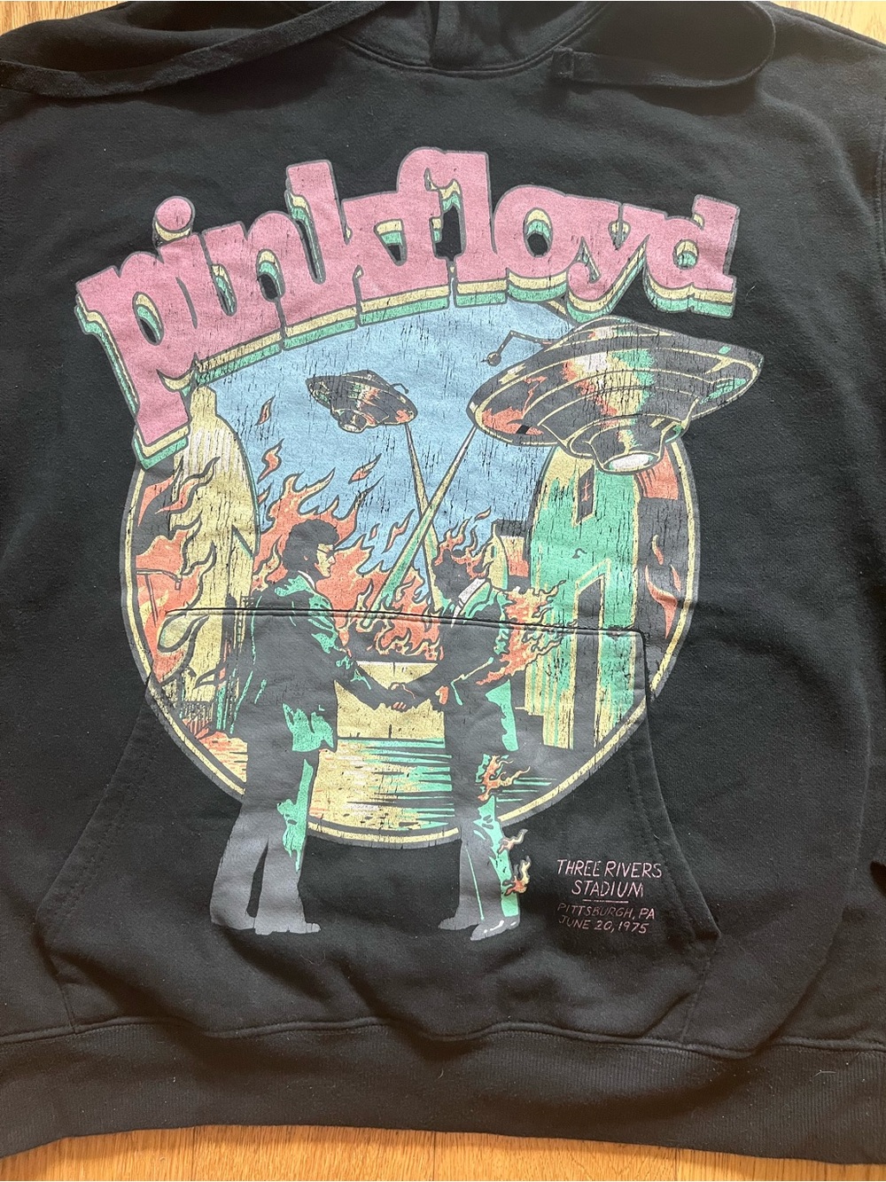 Pink Floyd - Three Rivers Stadium 1975 Men’s Medium Hooded Sweatshirt